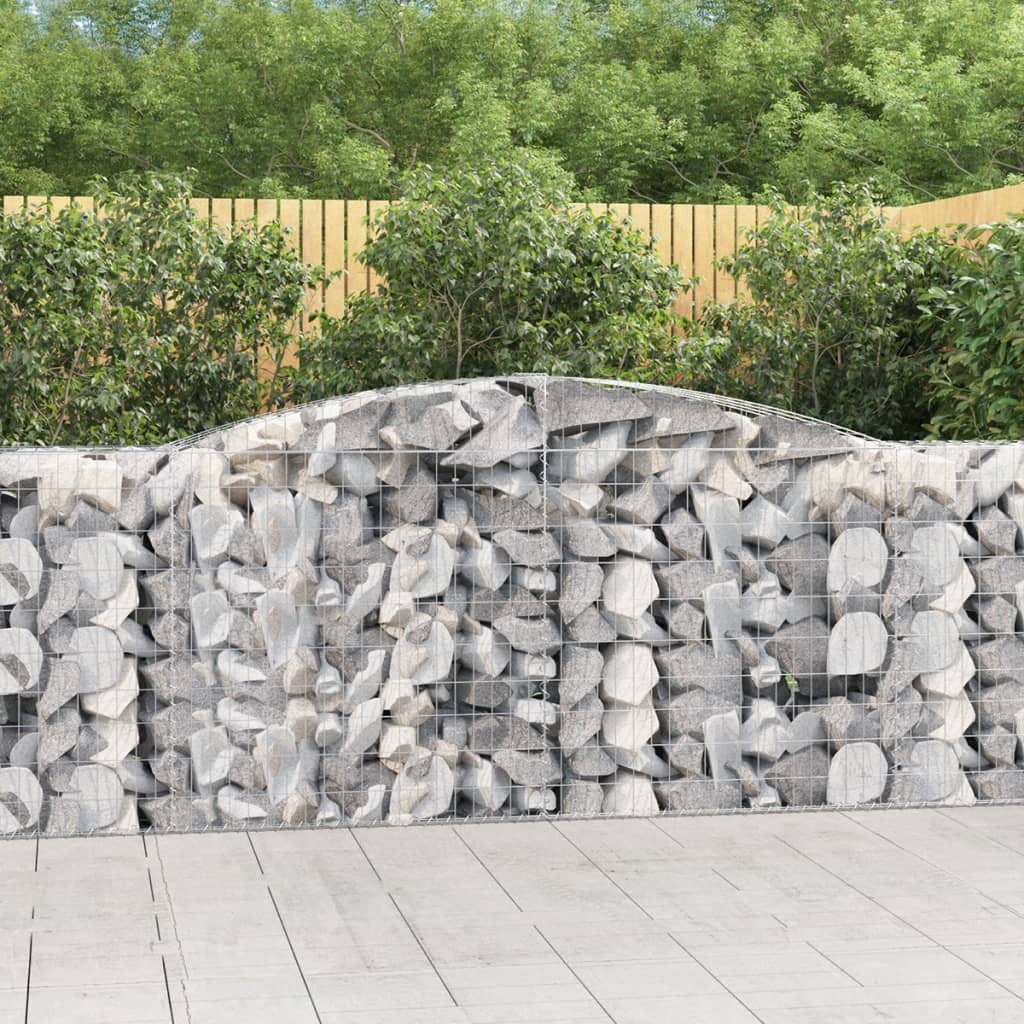 buede gabionkurve 10 stk. 400x50x100/120 cm galvaniseret jern