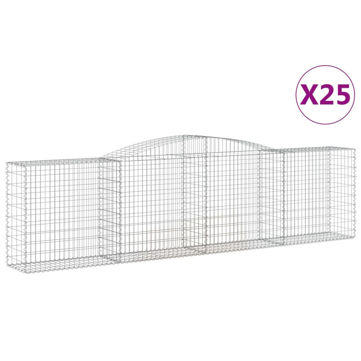 buede gabionkurve 25 stk. 400x50x100/120 cm galvaniseret jern