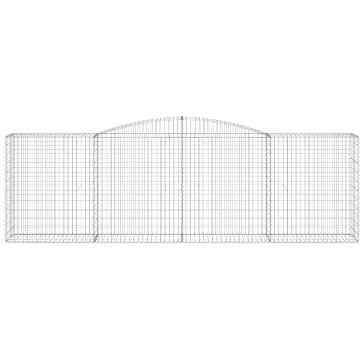 buede gabionkurve 6 stk. 400x50x120/140 cm galvaniseret jern
