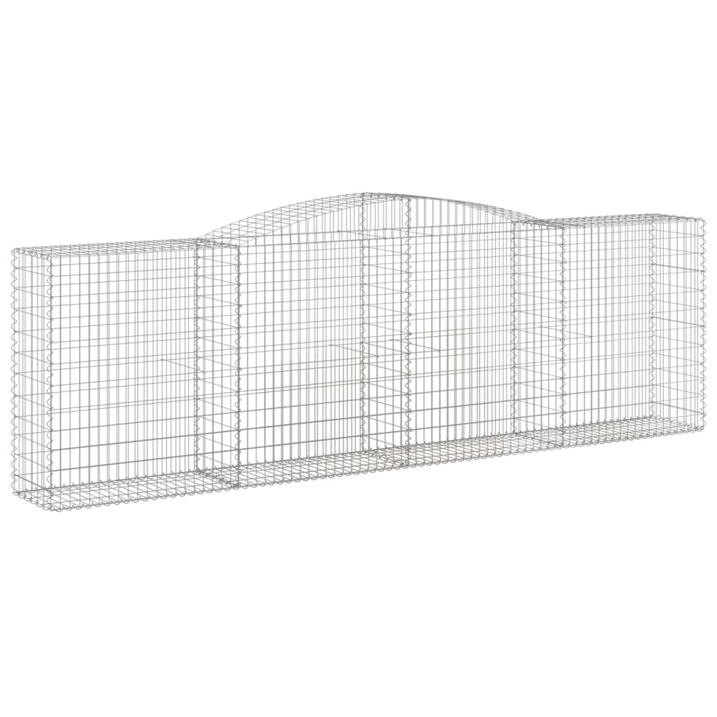 buede gabionkurve 7 stk. 400x50x120/140 cm galvaniseret jern