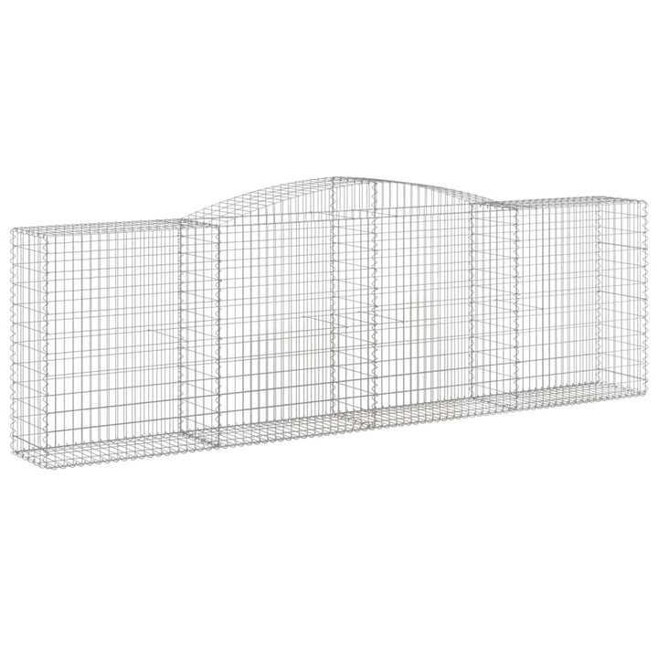 buede gabionkurve 7 stk. 400x50x120/140 cm galvaniseret jern