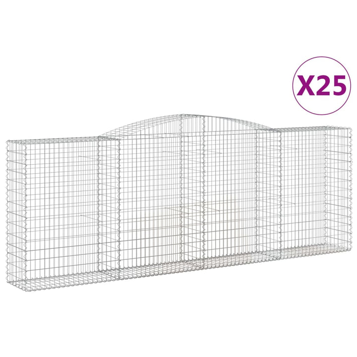 buede gabionkurve 25 stk. 400x50x140/160 cm galvaniseret jern
