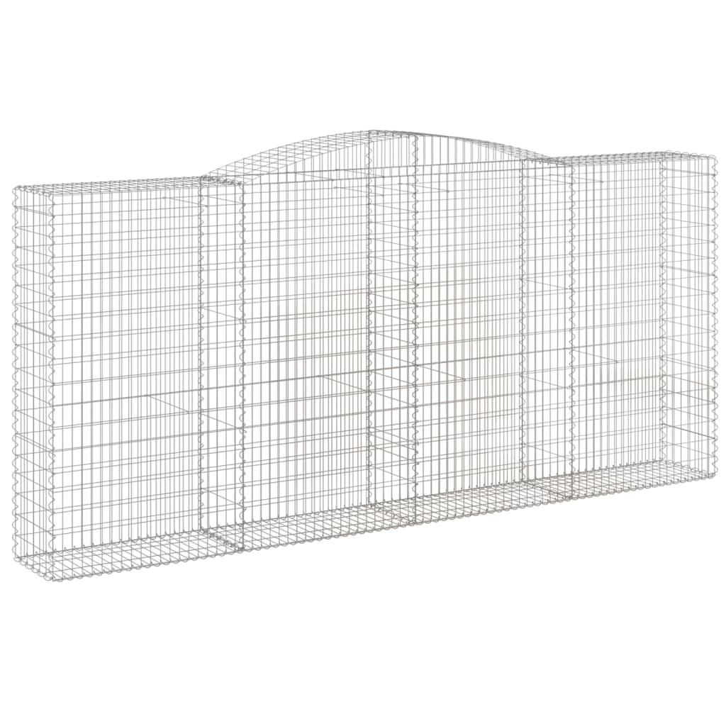buede gabionkurve 6 stk. 400x50x180/200 cm galvaniseret jern