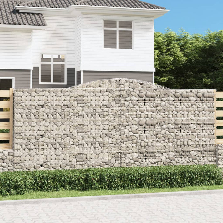 buede gabionkurve 6 stk. 400x50x180/200 cm galvaniseret jern
