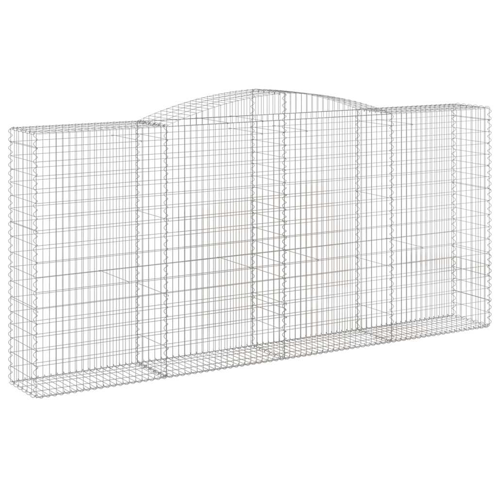 buede gabionkurve 10 stk. 400x50x180/200 cm galvaniseret jern