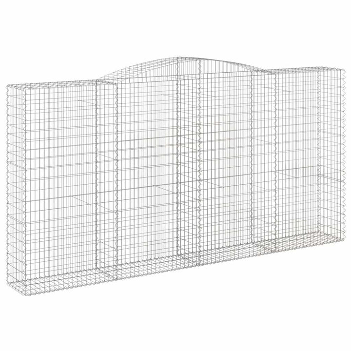 buede gabionkurve 10 stk. 400x50x200/220 cm galvaniseret jern
