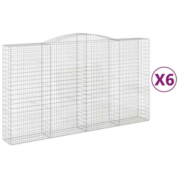 buede gabionkurve 6 stk. 400x50x220/240 cm galvaniseret jern