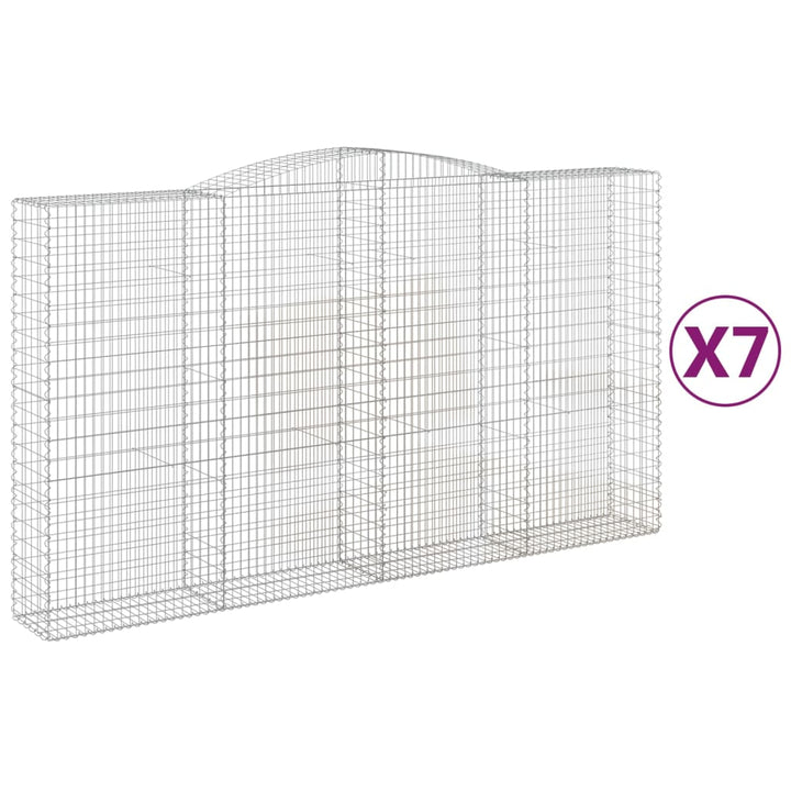 buede gabionkurve 7 stk. 400x50x220/240 cm galvaniseret jern