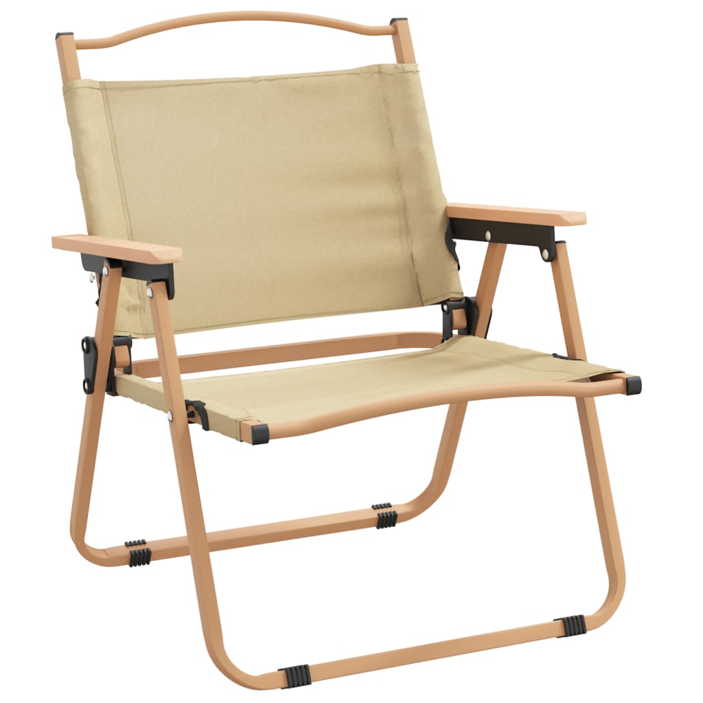campingstole 2 stk. 54x43x59 cm oxfordstof beige