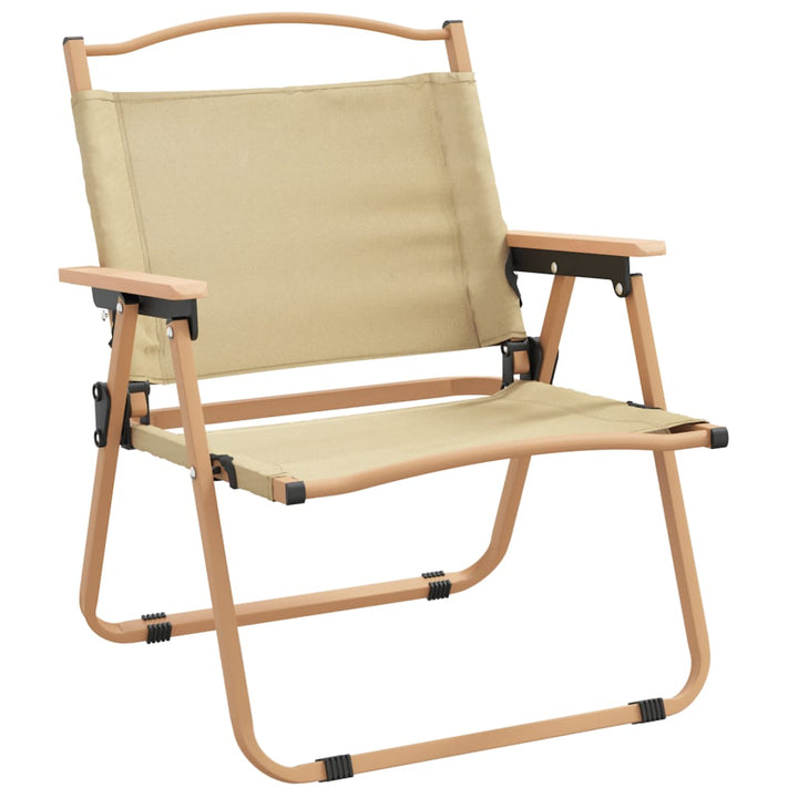 campingstole 2 stk. 54x43x59 cm oxfordstof beige