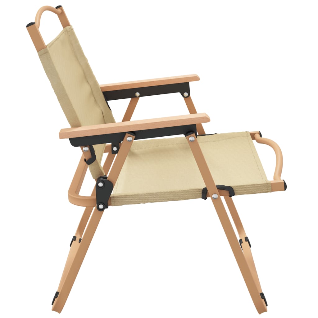 campingstole 2 stk. 54x43x59 cm oxfordstof beige