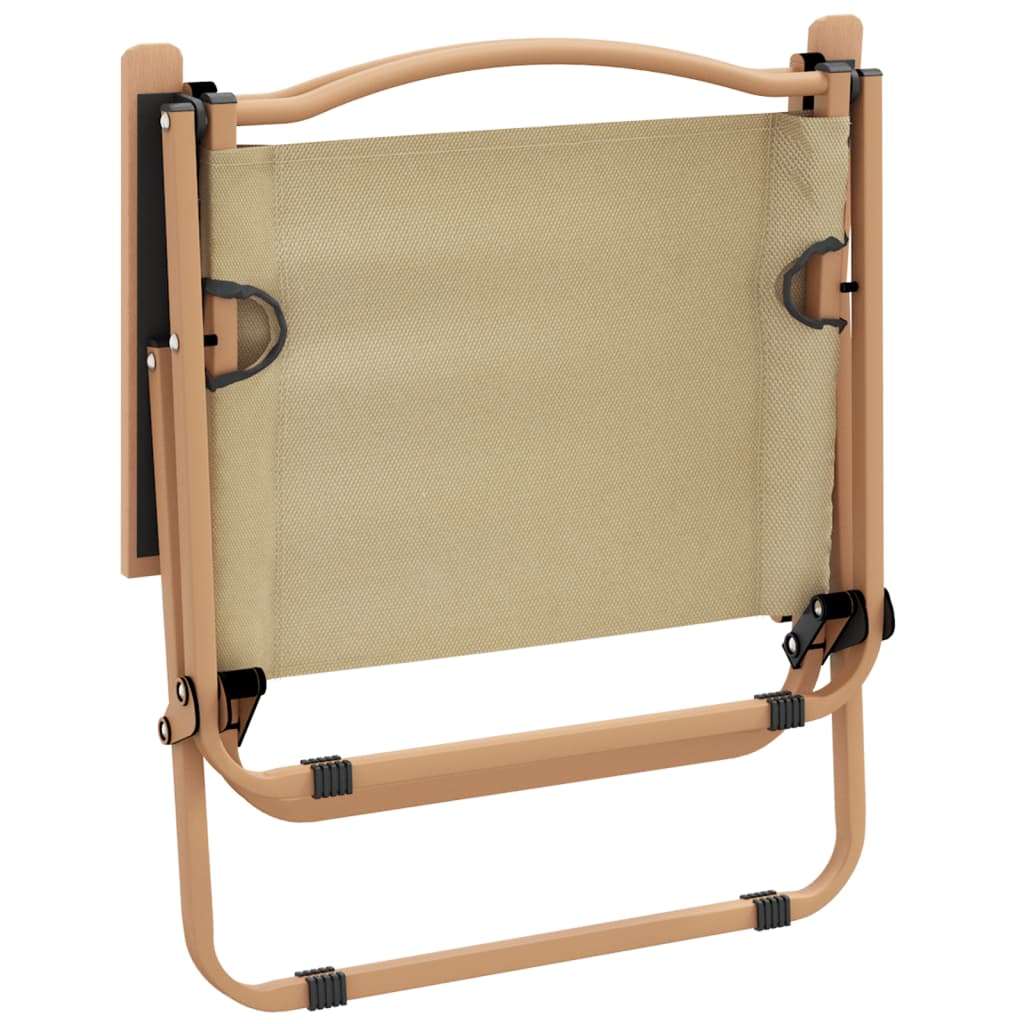 campingstole 2 stk. 54x43x59 cm oxfordstof beige