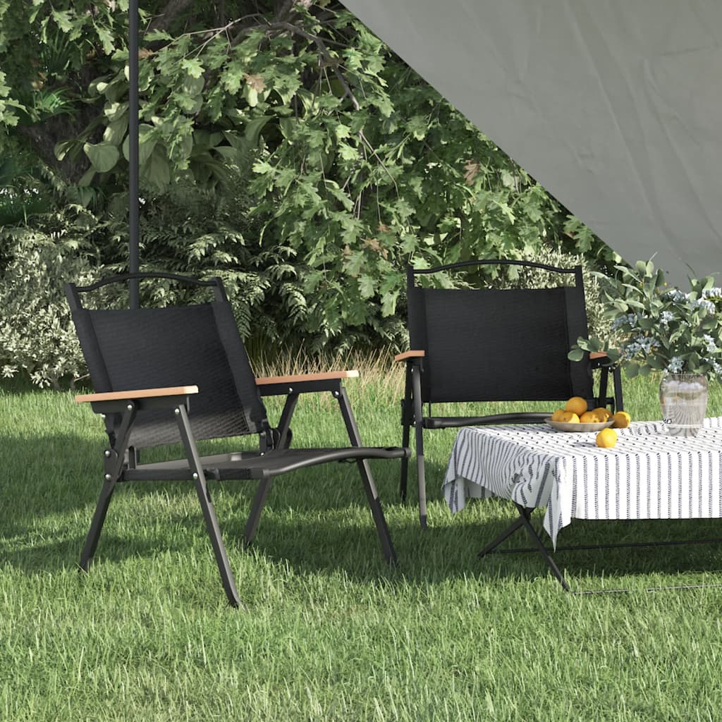 campingstole 2 stk. 54x43x59 cm oxfordstof sort
