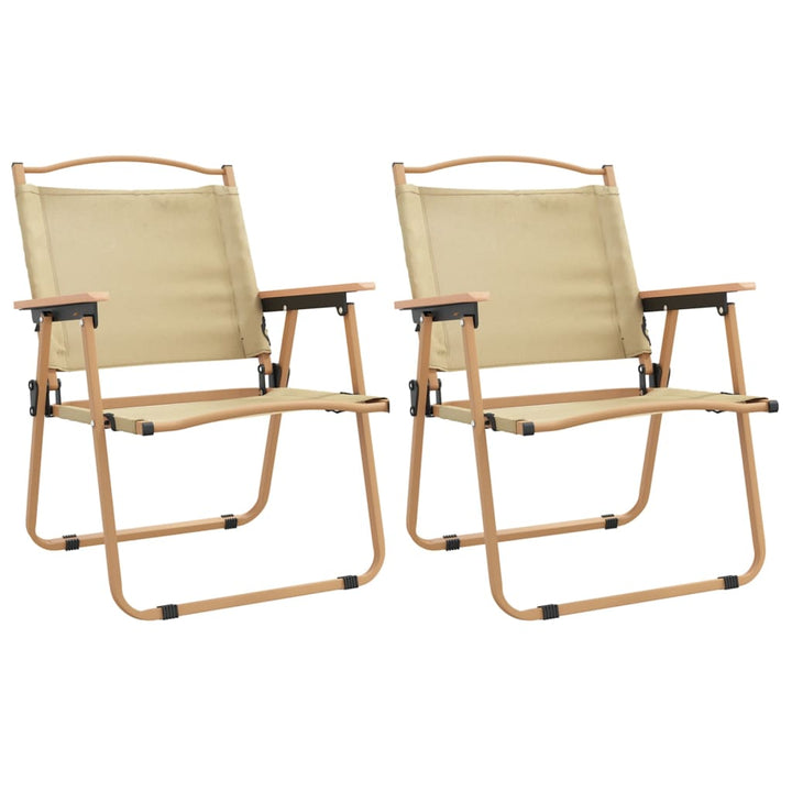 campingstole 2 stk. 54x55x78 cm oxfordstof beige