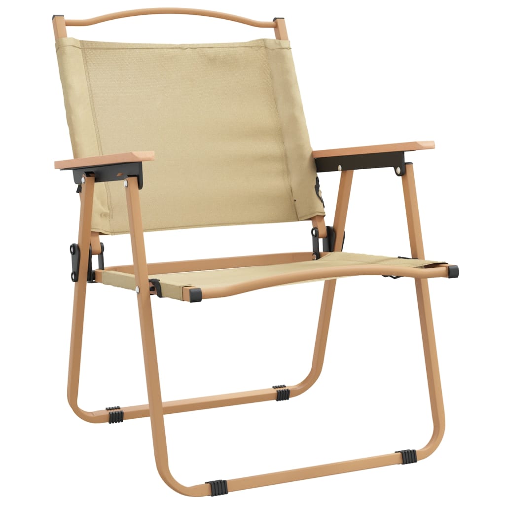 campingstole 2 stk. 54x55x78 cm oxfordstof beige