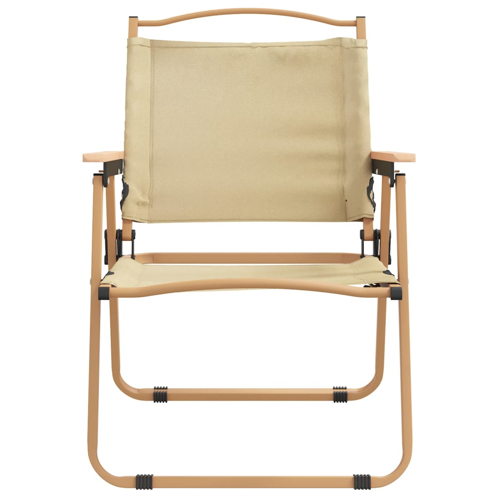 campingstole 2 stk. 54x55x78 cm oxfordstof beige