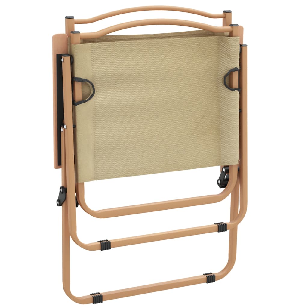 campingstole 2 stk. 54x55x78 cm oxfordstof beige