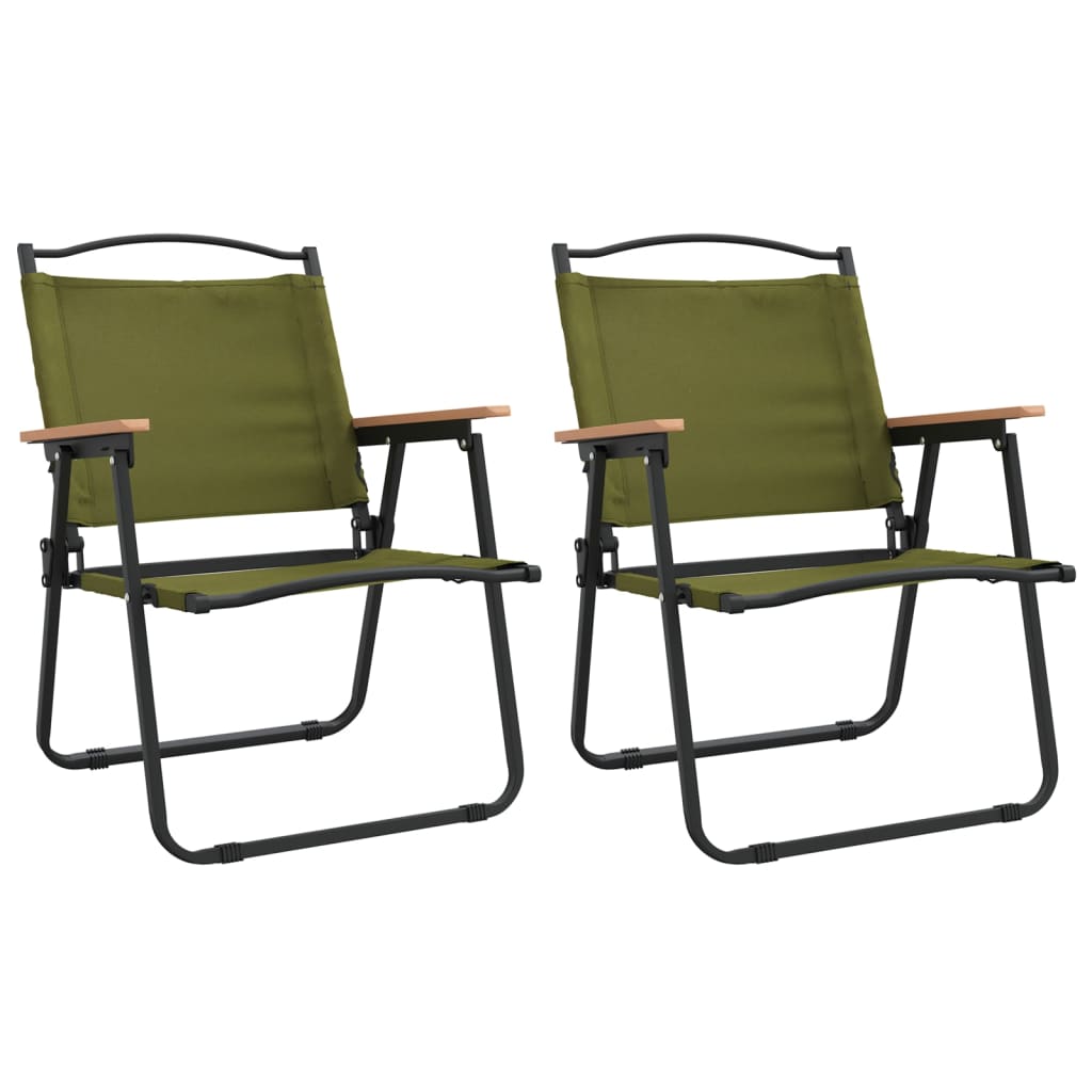 campingstole 2 stk. 54x55x78 cm oxfordstof Grøn