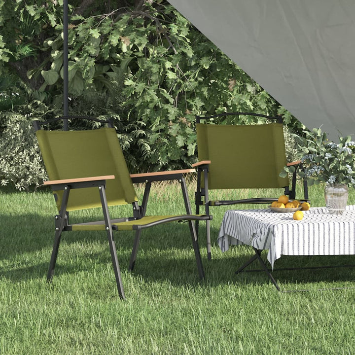 campingstole 2 stk. 54x55x78 cm oxfordstof Grøn