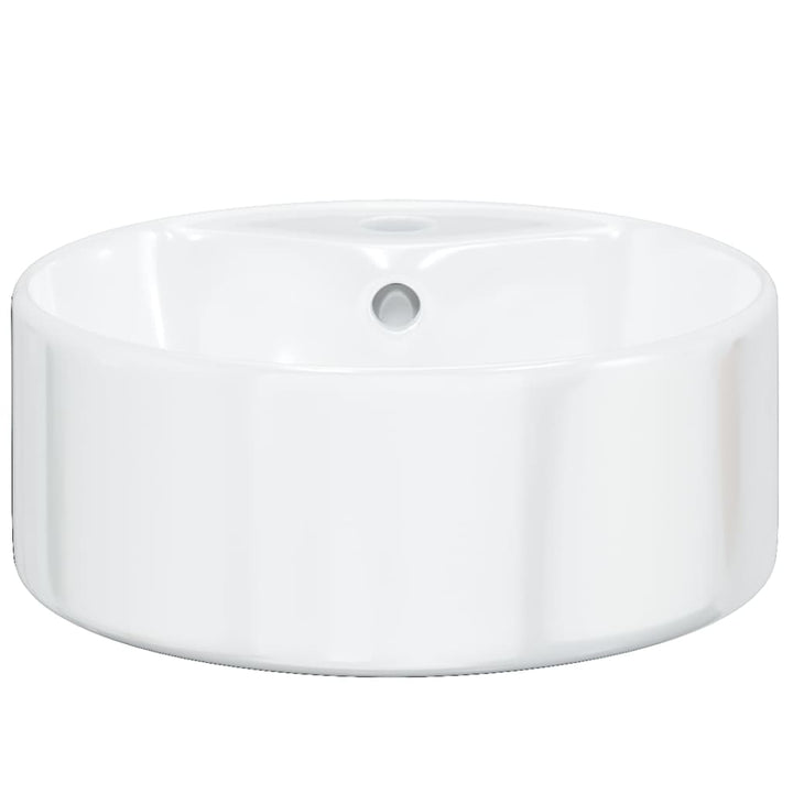 håndvask 40x14,5 cm keramik rund hvid