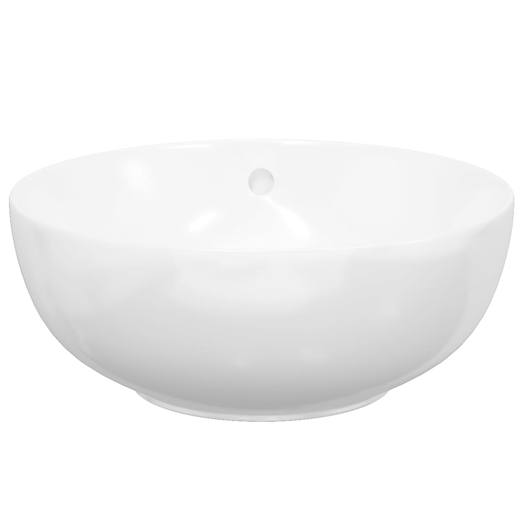 håndvask 44x17 cm keramik rund hvid