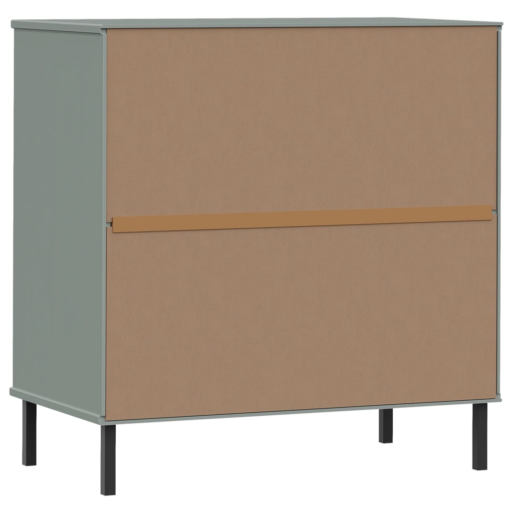 skænk med 3 skuffer OSLO 77x40x79,5 cm massivt træ grå
