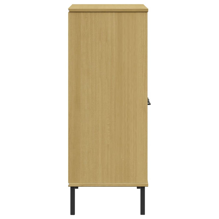 bogskab med metalben OSLO 90x35x90,5 cm massivt træ brun