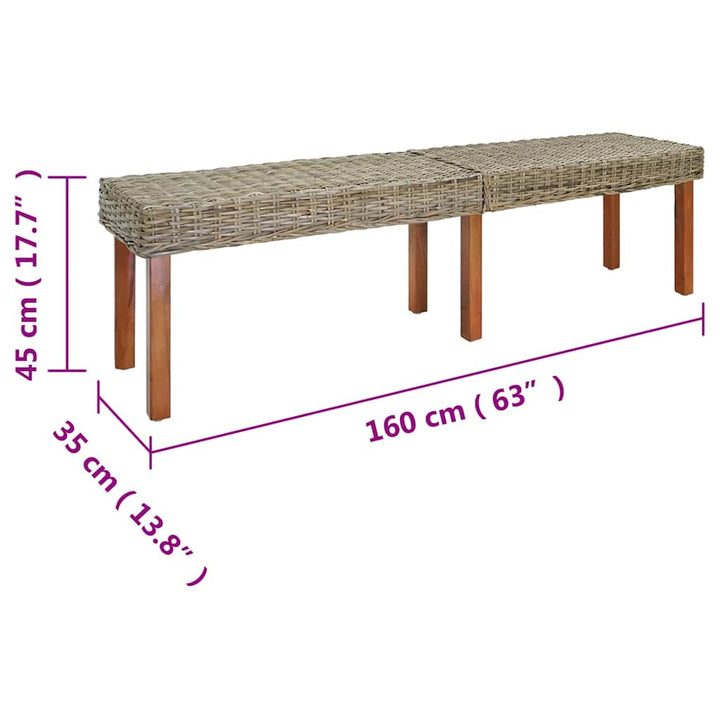 bænk Naturfarvet 160 x 35 x 45 cm Massivt mangotræ
