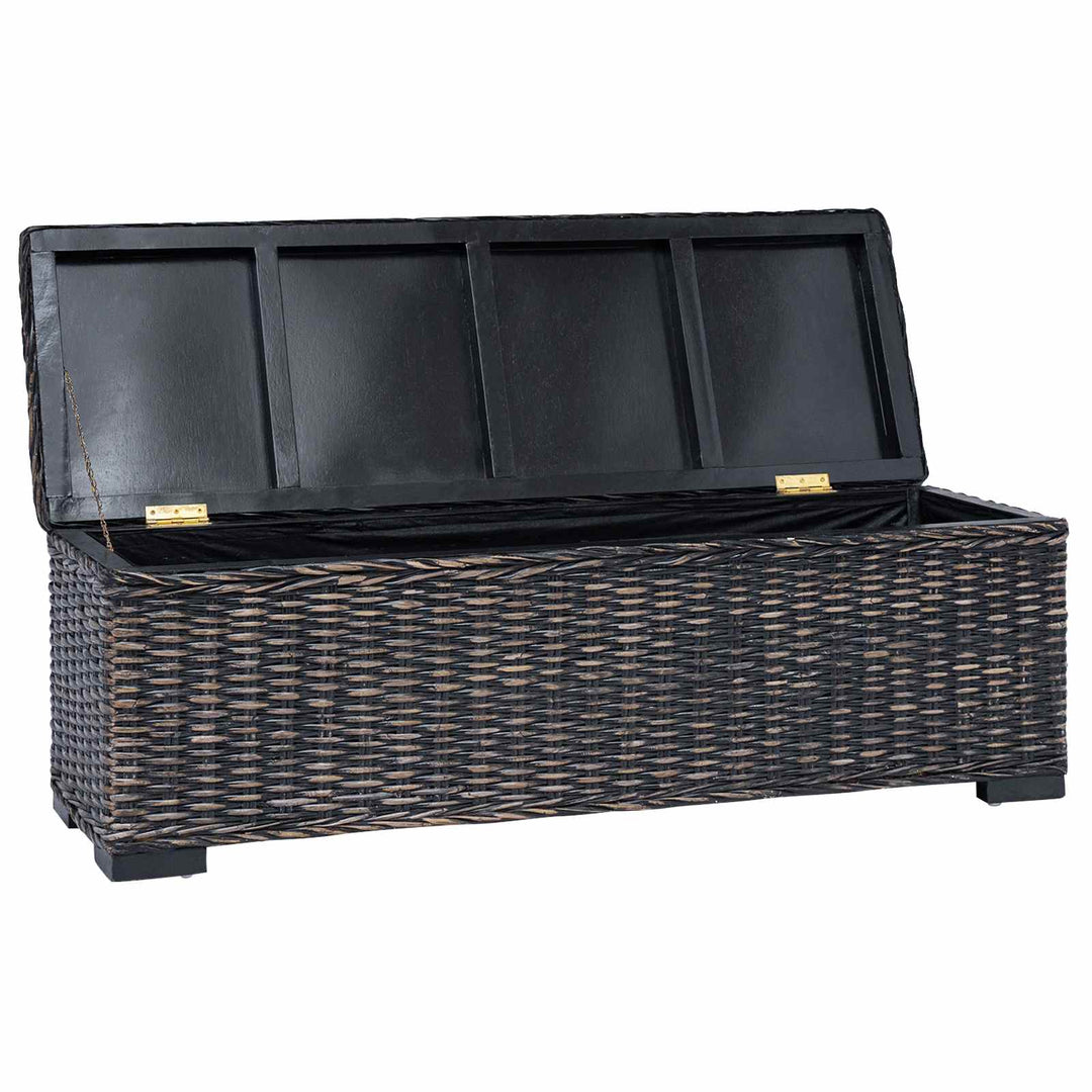 Opbevaringskasse med opbevaring Sort 110 x 35 x 45 cm