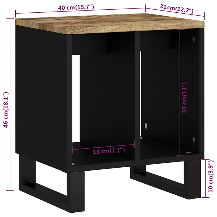sidebord 40x31x46 cm massivt mangotræ og konstrueret træ