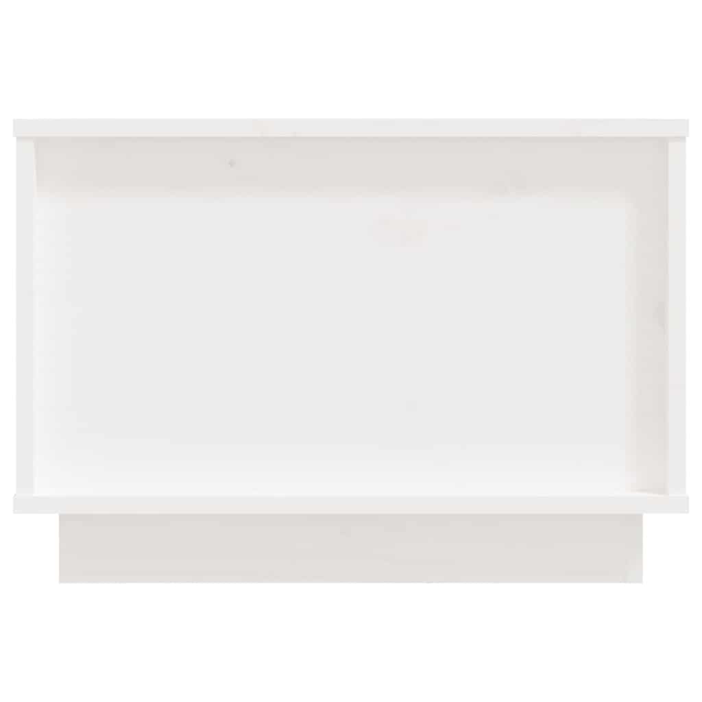 sofabord 40x50x35 cm massivt fyrretræ hvid