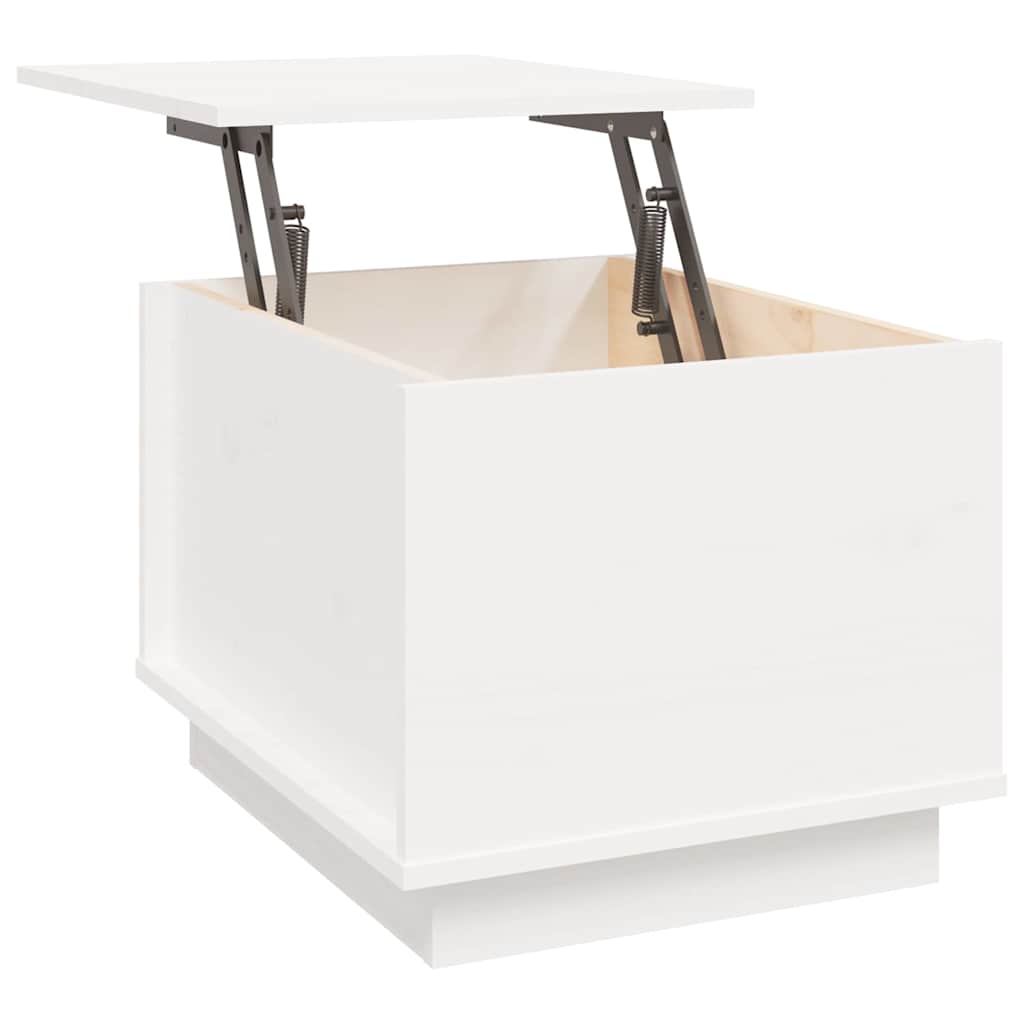 sofabord 40x50x35 cm massivt fyrretræ hvid