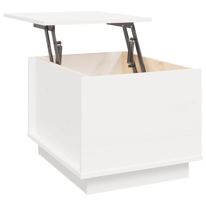 sofabord 40x50x35 cm massivt fyrretræ hvid