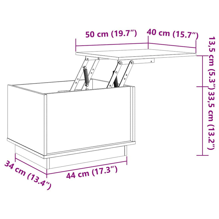 sofabord 40x50x35 cm massivt fyrretræ hvid