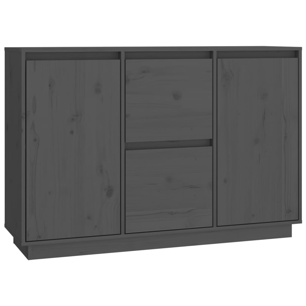skænk 111x34x75 cm massivt fyrretræ grå