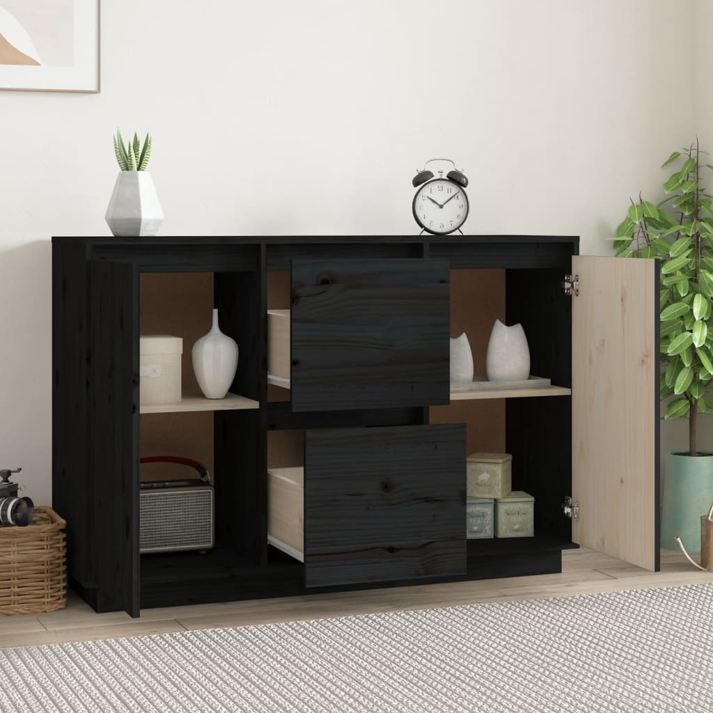 skænk 111x34x75 cm massivt fyrretræ grå