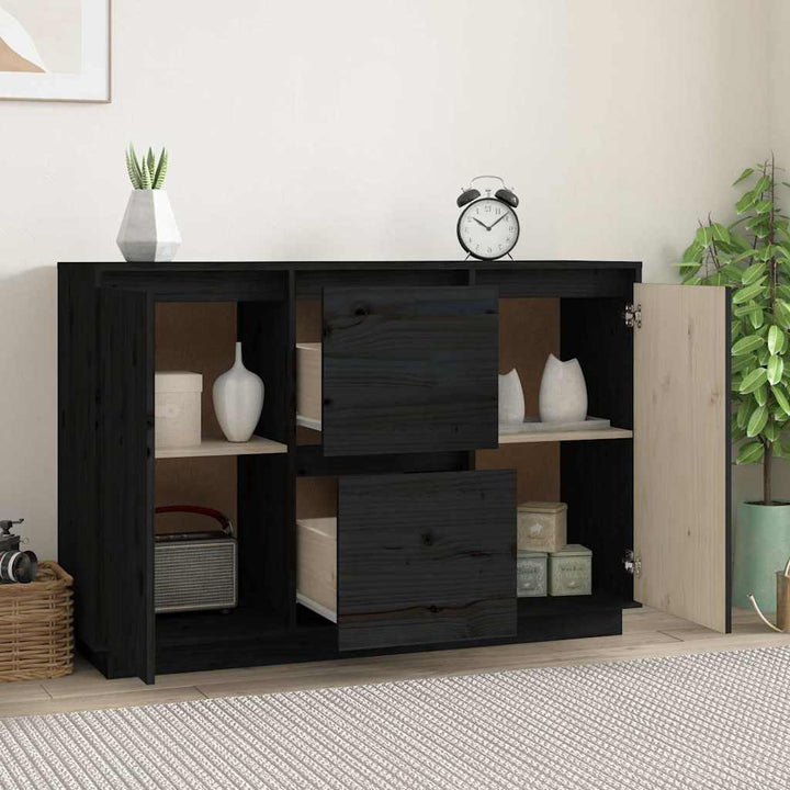 skænk 111x34x75 cm massivt fyrretræ grå