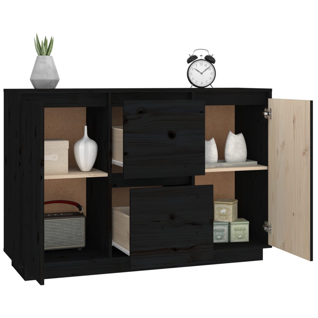 skænk 111x34x75 cm massivt fyrretræ grå