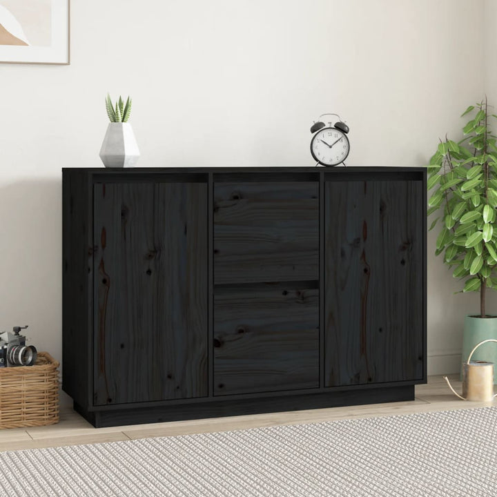 skænk 111x34x75 cm massivt fyrretræ grå