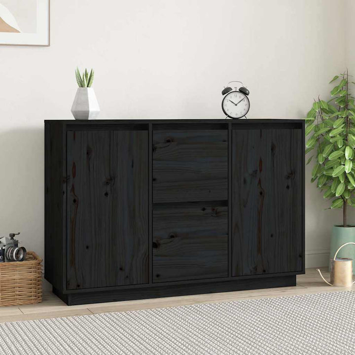 skænk 111x34x75 cm massivt fyrretræ grå