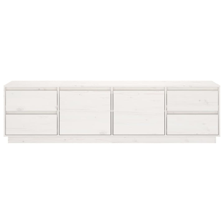 tv-bord 176x37x47,5 cm massivt fyrretræ hvid