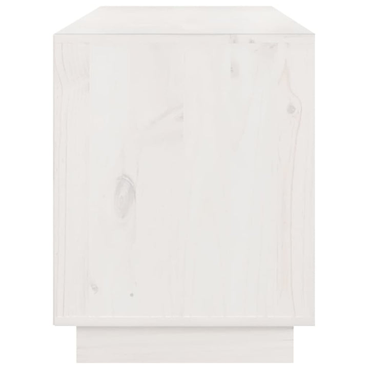 tv-bord 176x37x47,5 cm massivt fyrretræ hvid