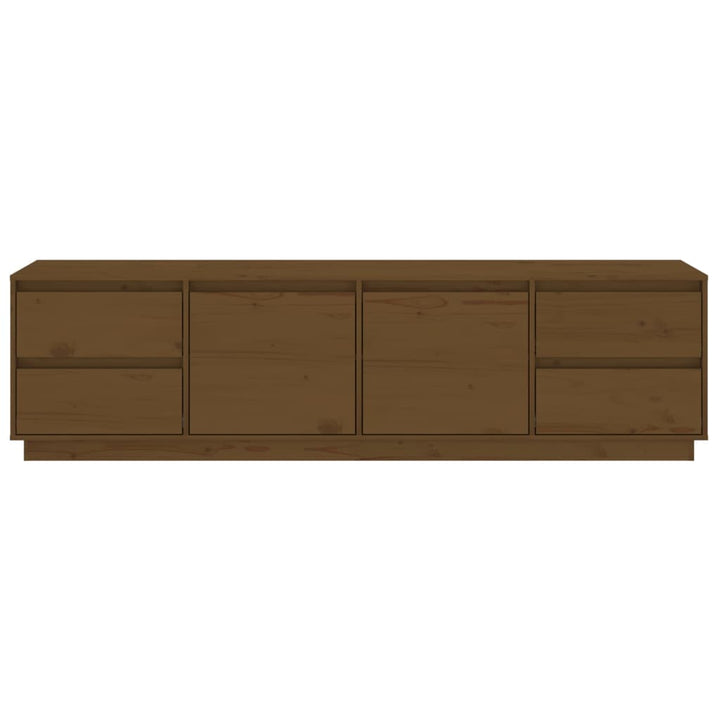 tv-bord 176x37x47,5 cm massivt fyrretræ gyldenbrun