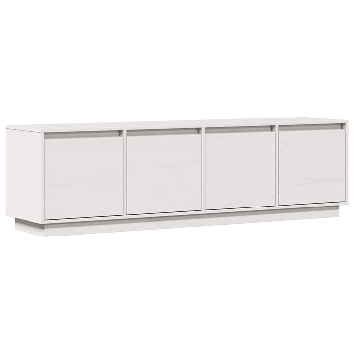 tv-bord 156x37x45 cm massivt fyrretræ hvid