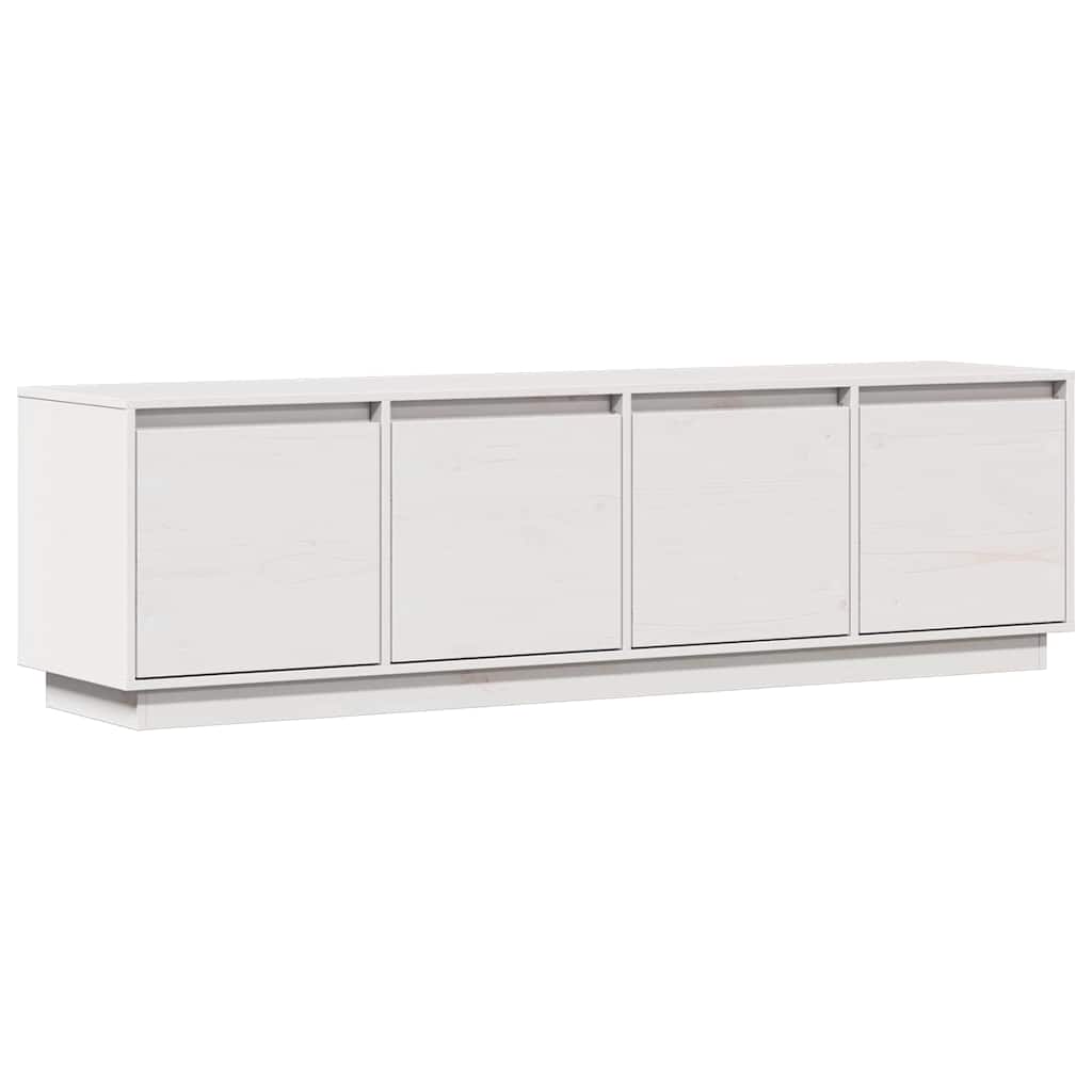 tv-bord 156x37x45 cm massivt fyrretræ hvid