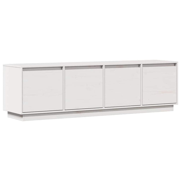 tv-bord 156x37x45 cm massivt fyrretræ hvid