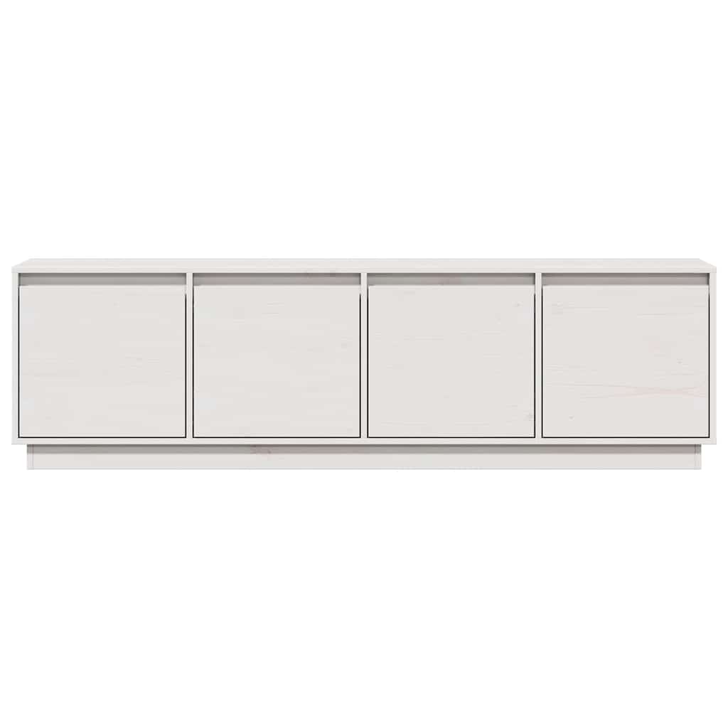 tv-bord 156x37x45 cm massivt fyrretræ hvid