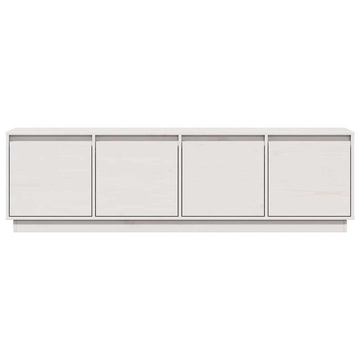 tv-bord 156x37x45 cm massivt fyrretræ hvid