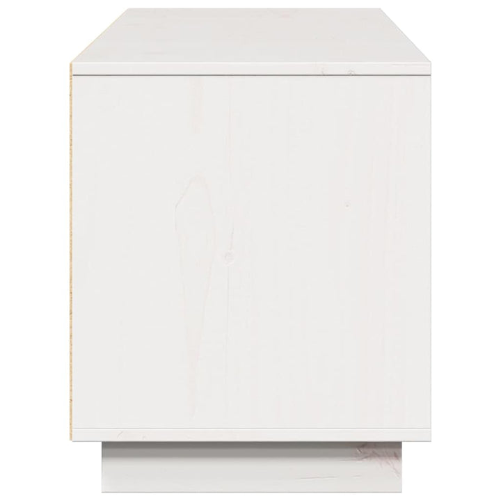 tv-bord 156x37x45 cm massivt fyrretræ hvid
