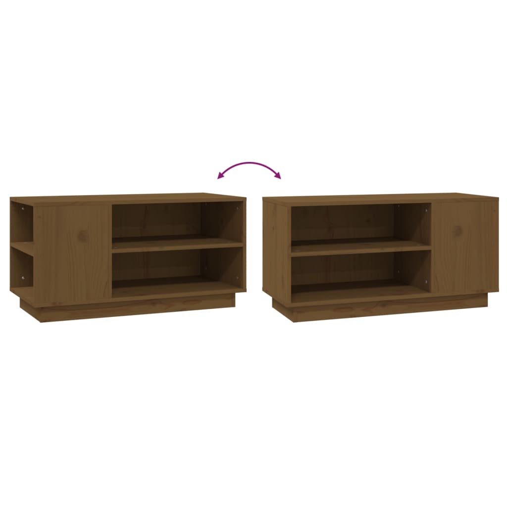 tv-bord 80x35x40,5 cm massivt fyrretræ gyldenbrun